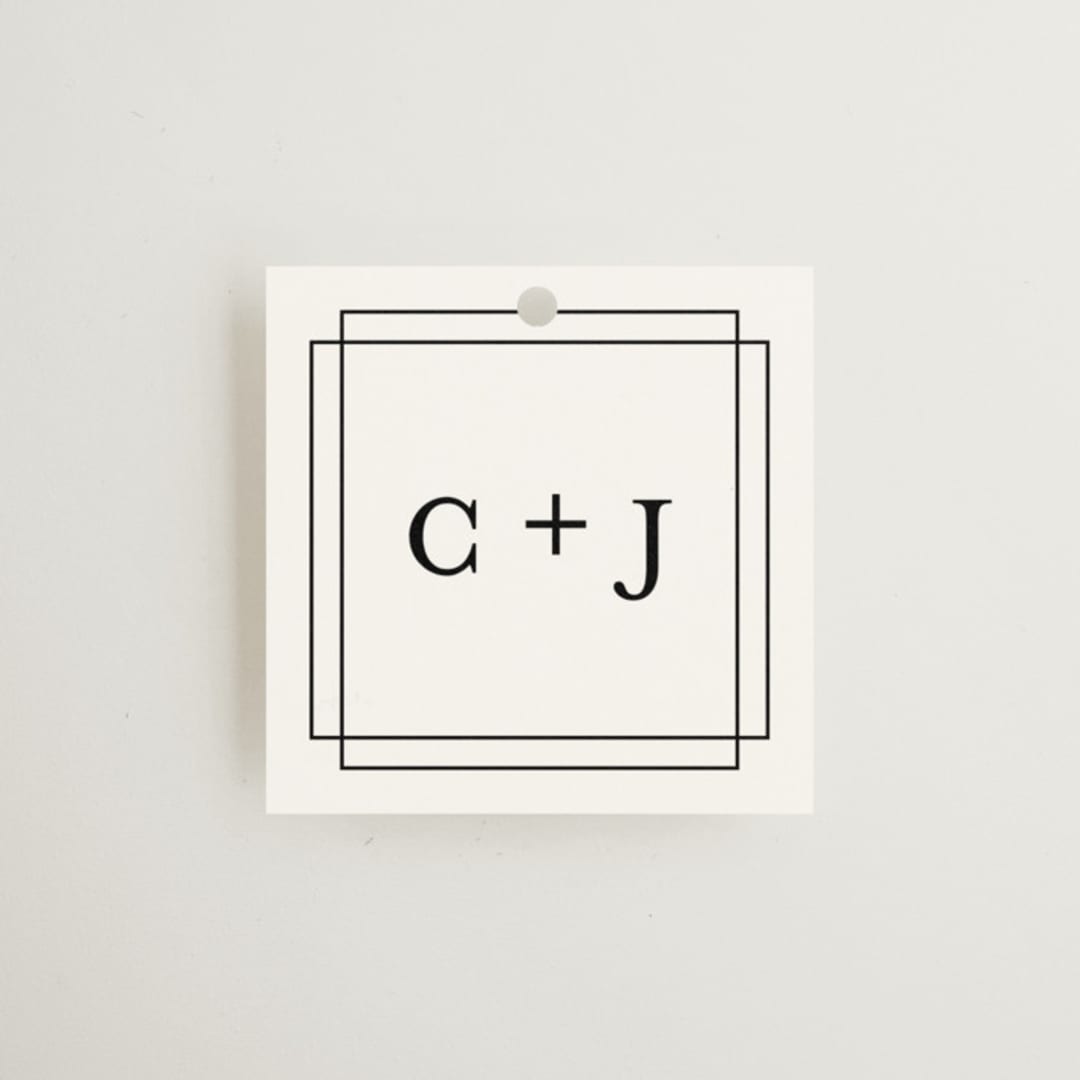 "Chic Gala" - Rehearsal Dinner Favor Tags in Snow by Kimberly FitzSimons - Front