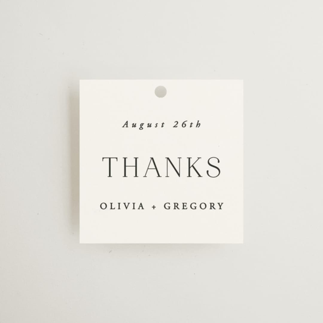 "Classy Type" - Rehearsal Dinner Favor Tags in Lily by Hooray Creative - Front