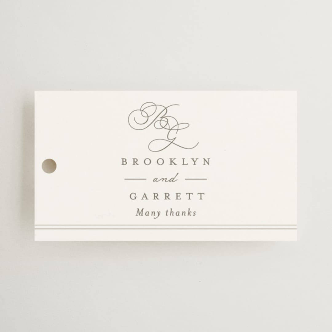 "Overlapping" - Rehearsal Dinner Favor Tags in Cotton by Amy Kross - Front