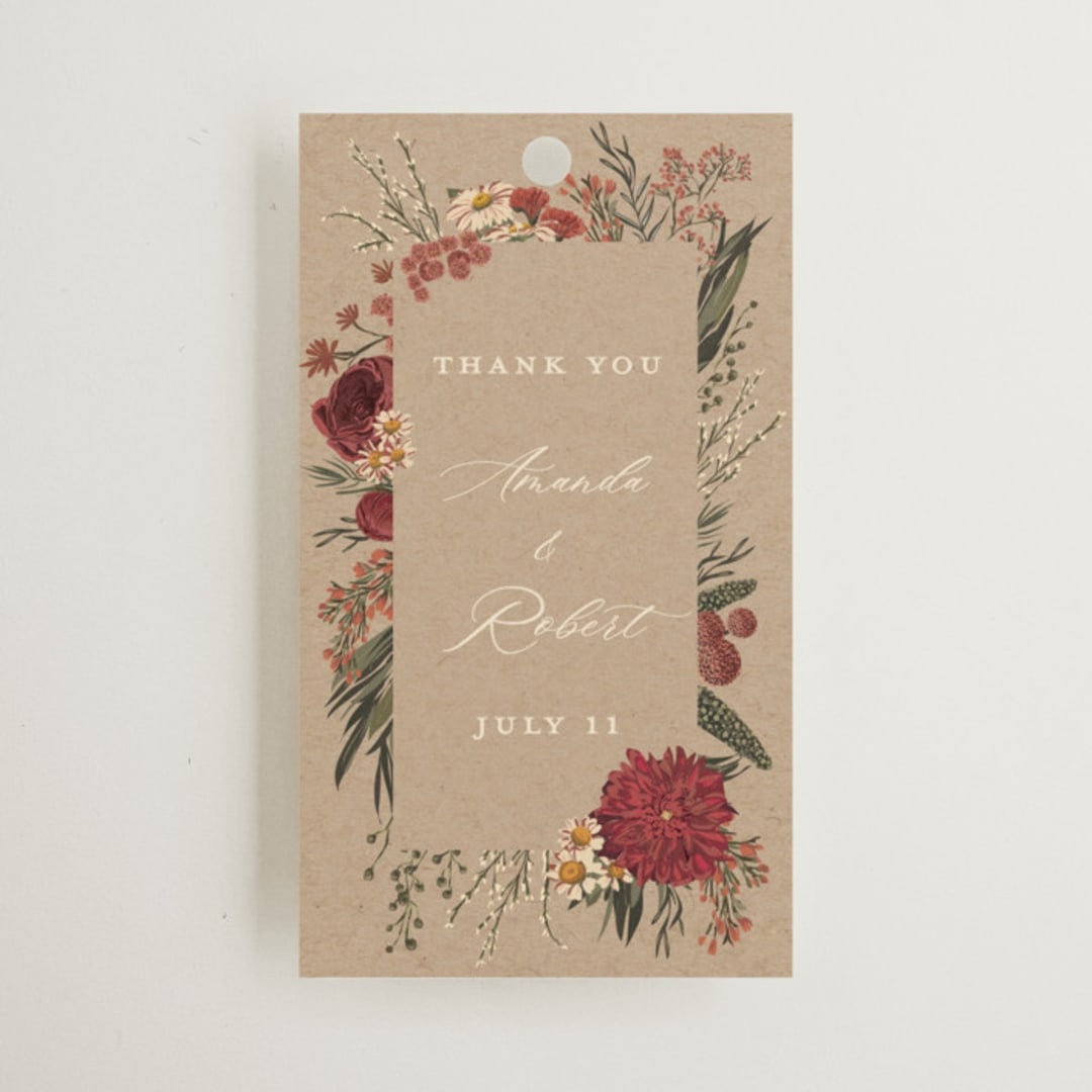 "Organic Florals" - Rehearsal Dinner Favor Tags in Autumn by Susan Moyal - Front