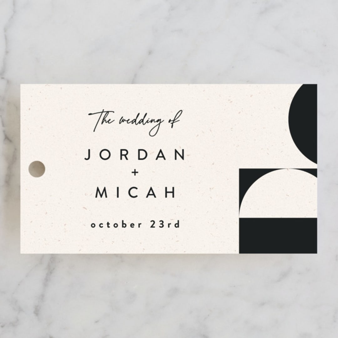 "Kenai" - Rehearsal Dinner Favor Tags in Shadow by Carly Reed Walker - Front