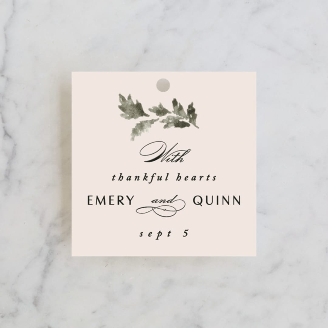 "poetique" - Rehearsal Dinner Favor Tags in Rose Quartz by Kate Ahn - Front