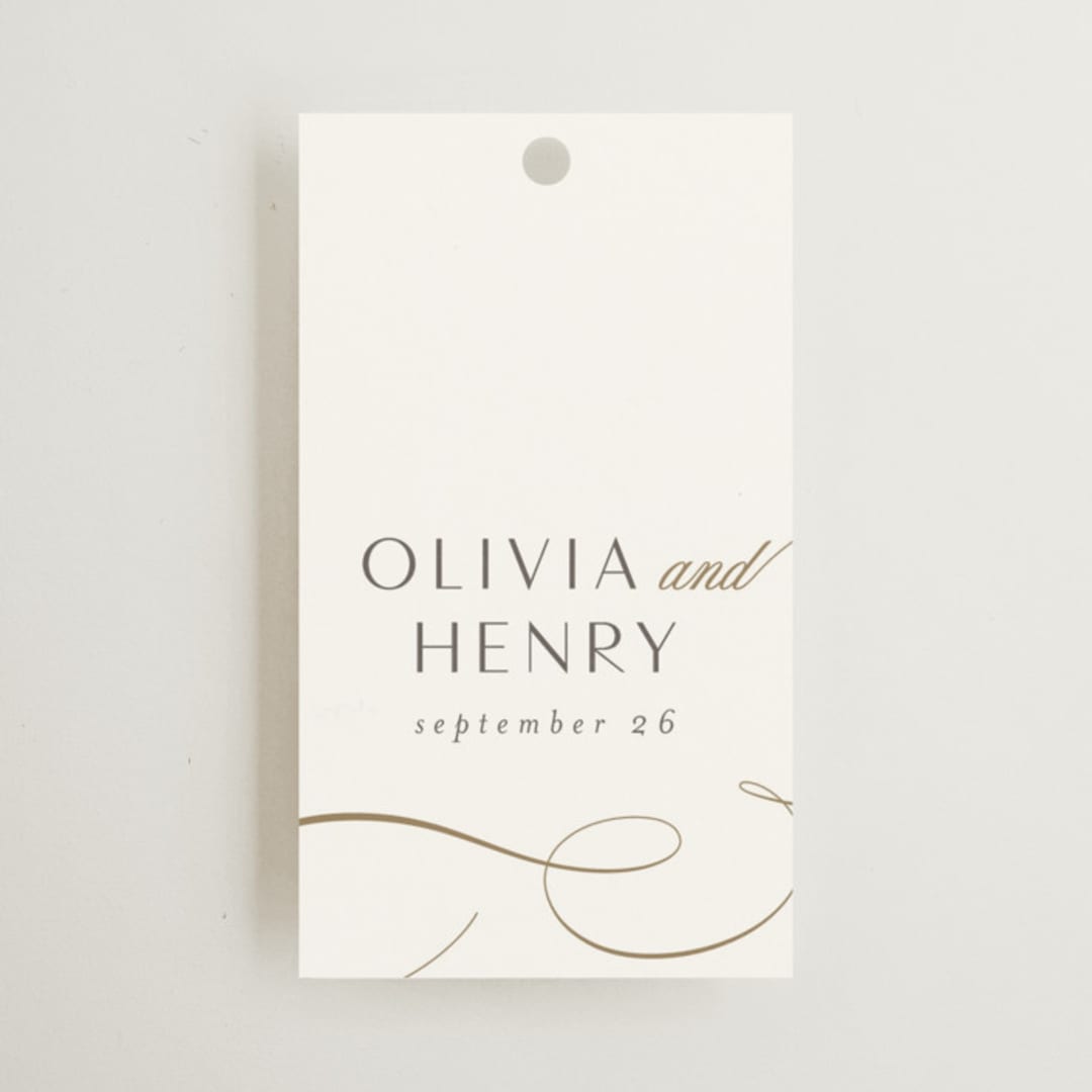 "Forever And" - Rehearsal Dinner Favor Tags in Snow by Jen Banks - Front