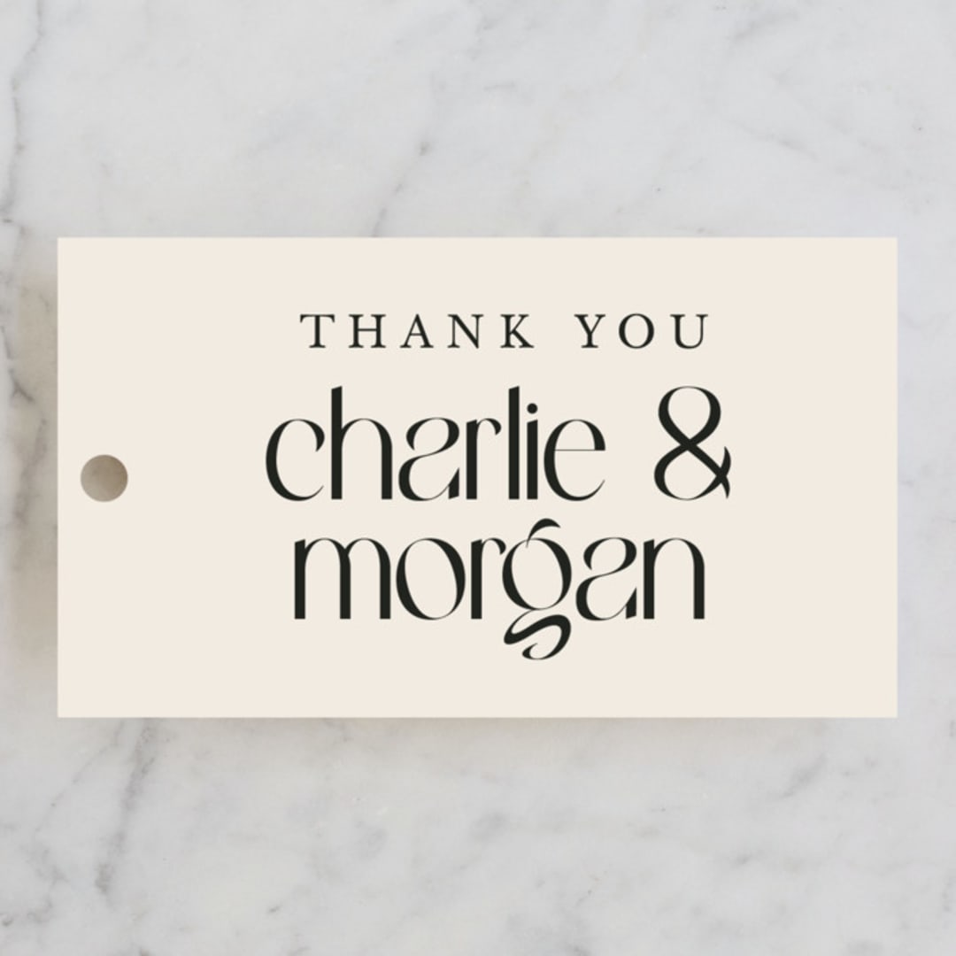 "clean display" - Rehearsal Dinner Favor Tags in Ivory by Cass Loh - Front