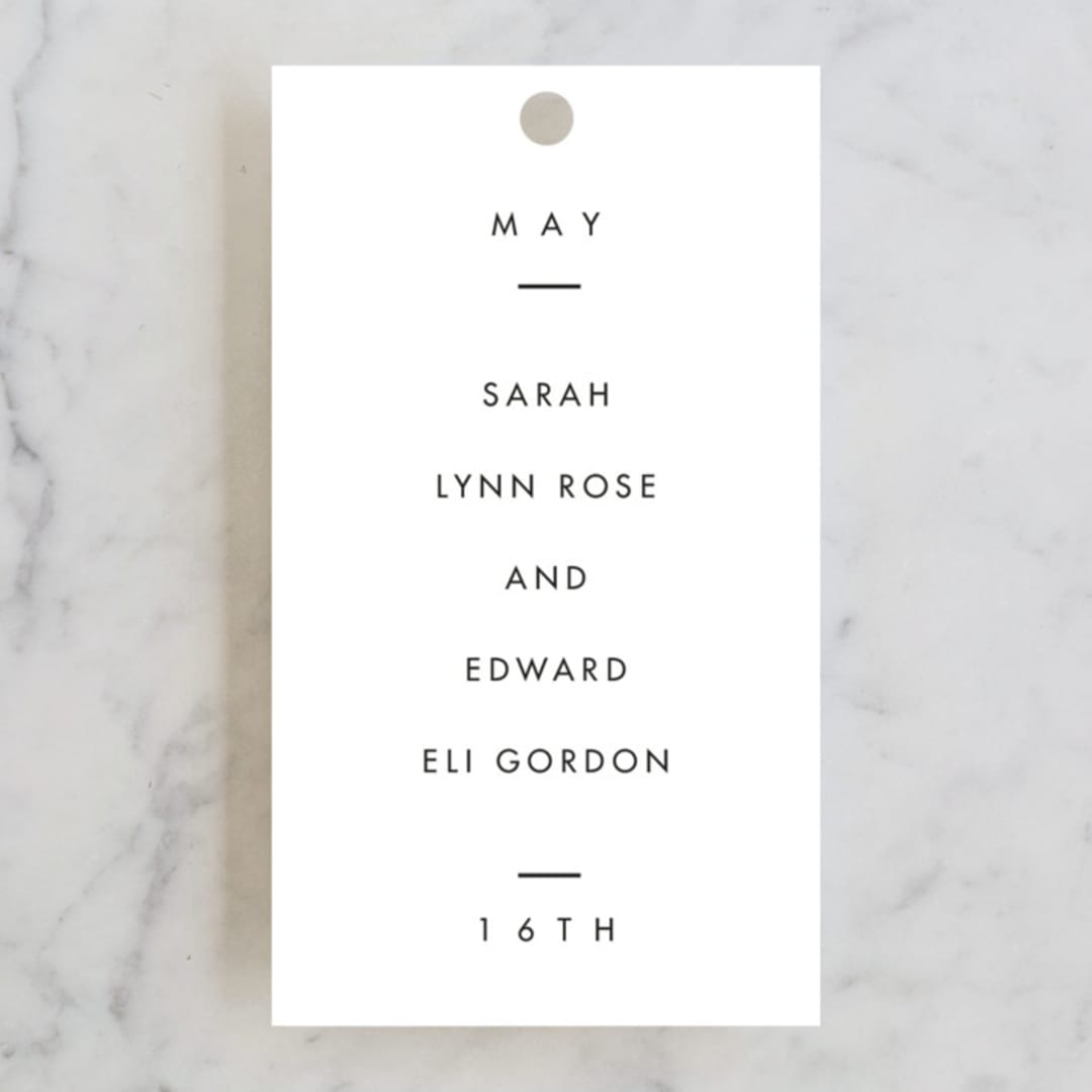 "A Day Away" - Rehearsal Dinner Favor Tags in Cloud by Baumbirdy - Front
