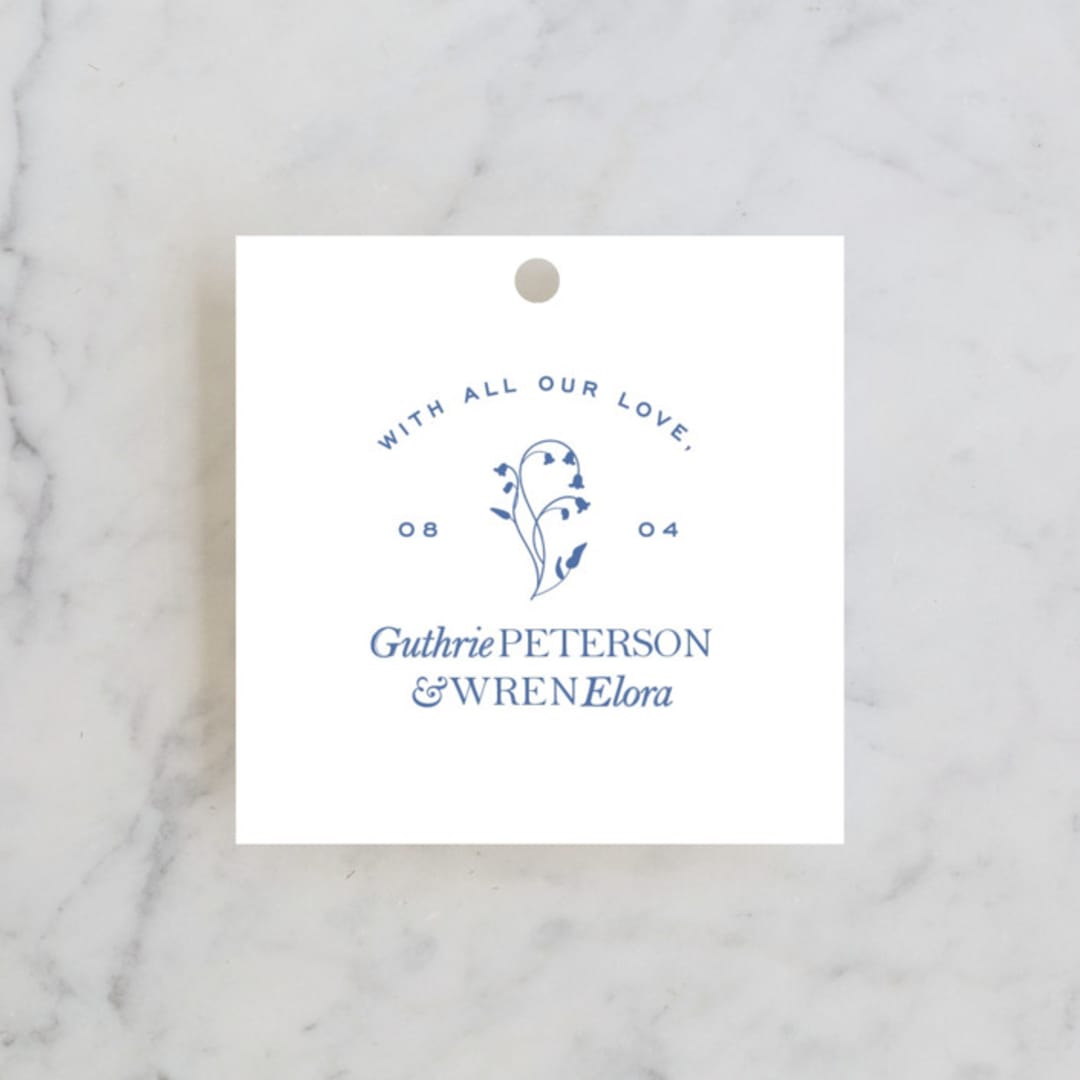 "bluebell dinner" - Rehearsal Dinner Favor Tags in Bluebell by Bramble Studio - Front