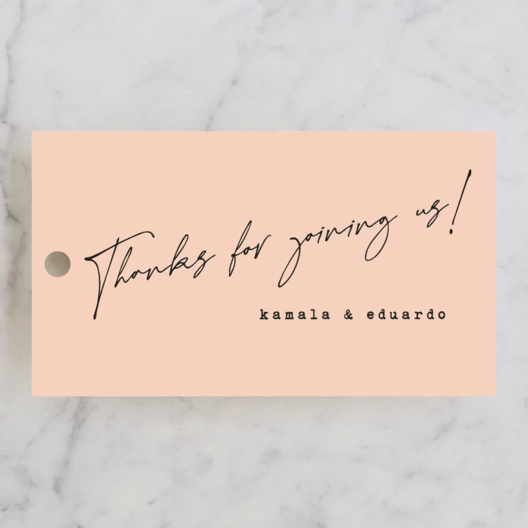 "just a note" - Rehearsal Dinner Favor Tags in Blush by Susan Brown - Front