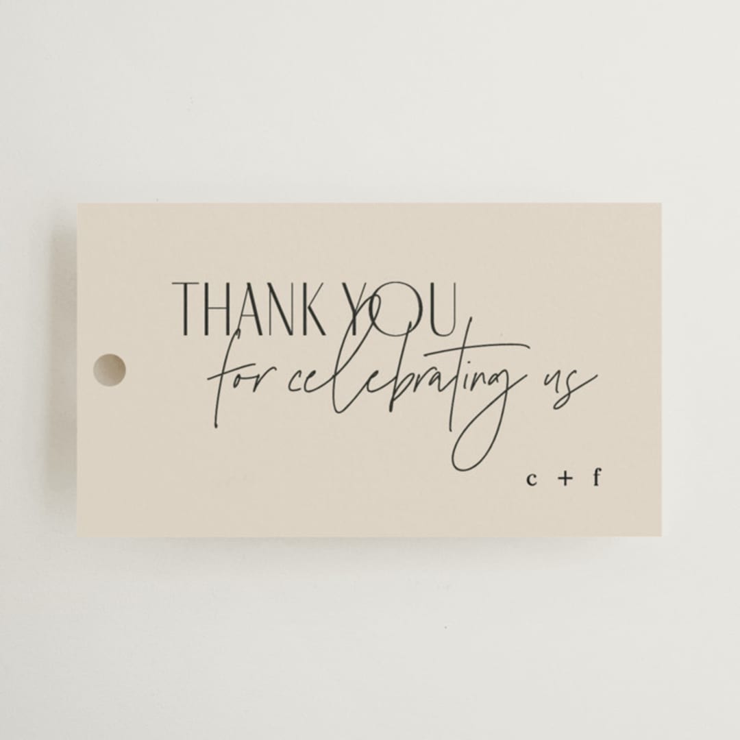 "Layered" - Rehearsal Dinner Favor Tags in Natural by Kelly Schmidt - Front