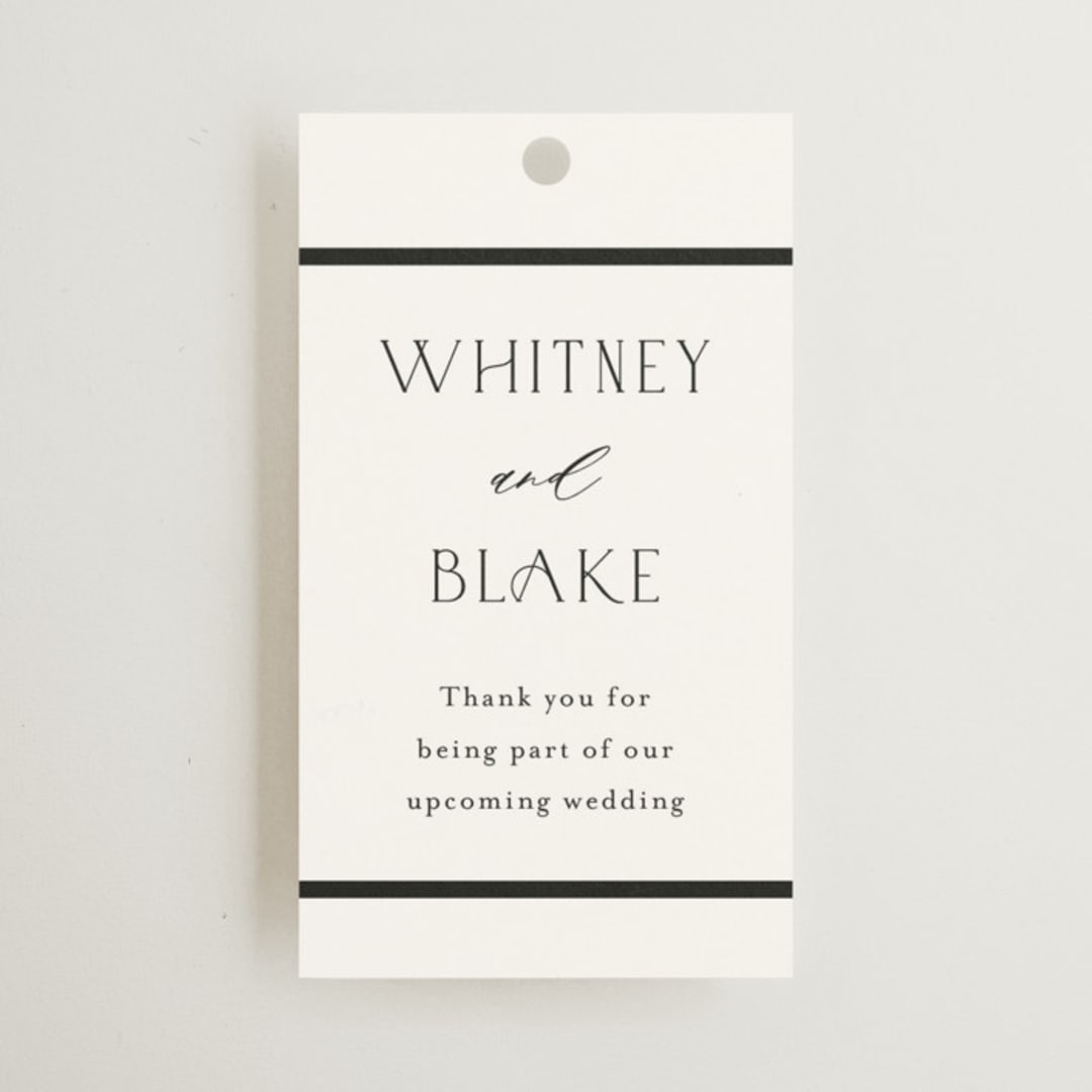 "Luster" - Rehearsal Dinner Favor Tags in Cotton by Stacey Meacham - Front