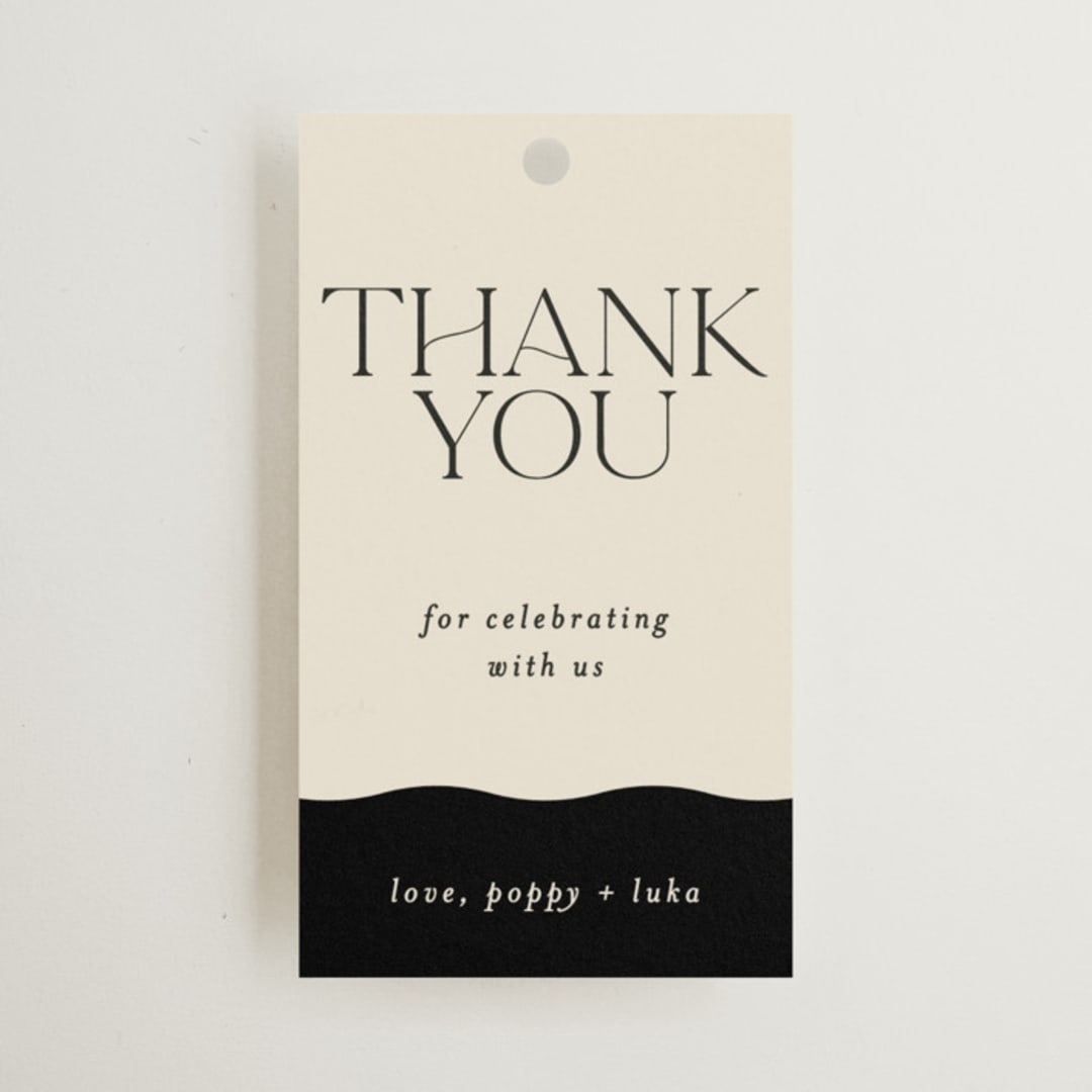 "One Day Away" - Rehearsal Dinner Favor Tags in Buttercream by taylorVdesign - Front