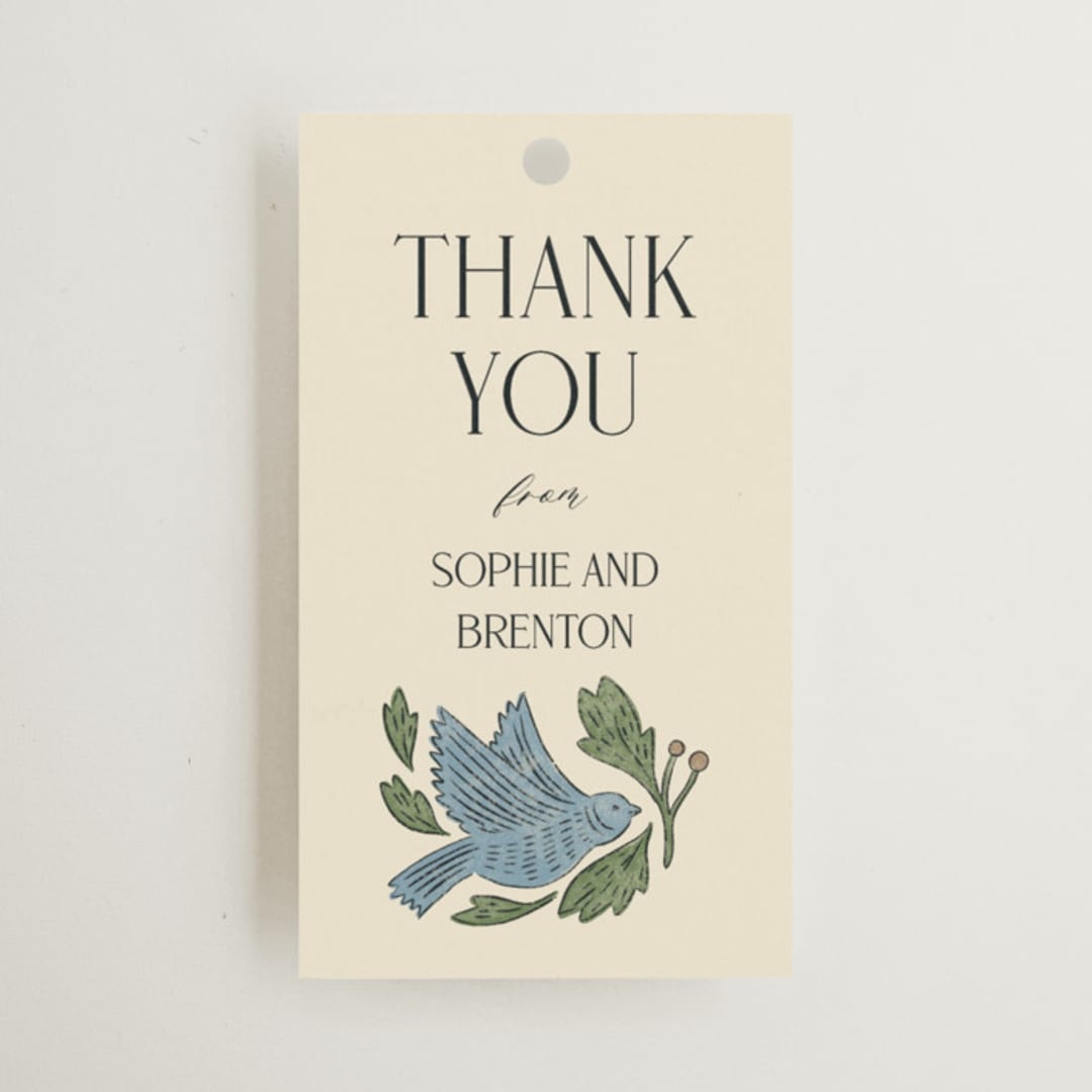 "birdies" - Rehearsal Dinner Favor Tags in Bluebird by Jen Owens - Front