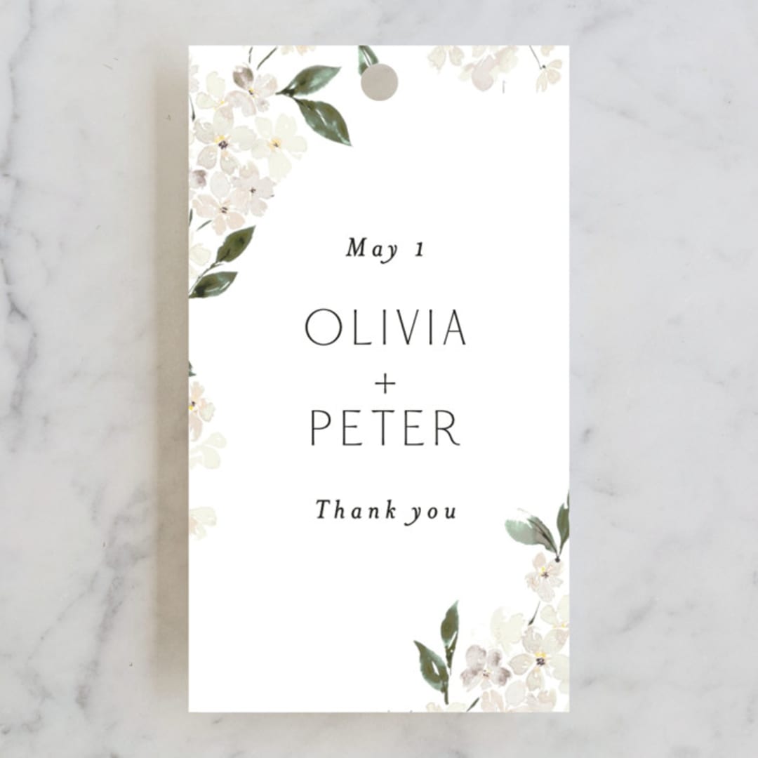 "Sweeping Vine" - Rehearsal Dinner Favor Tags in Porcelain by Itsy Belle Studio - Front