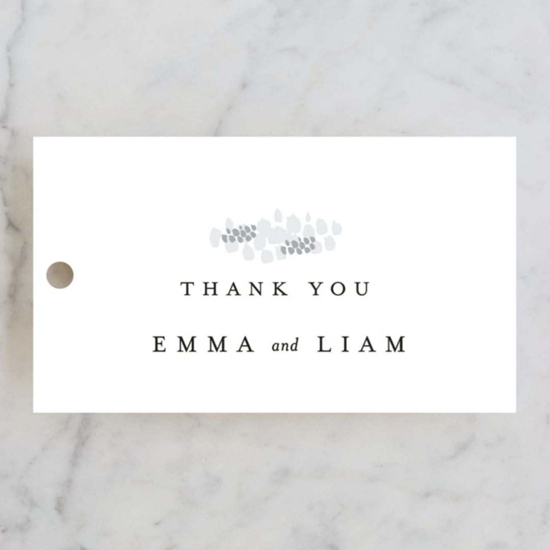 "A Thousand Years" - Rehearsal Dinner Favor Tags in Classic White by Design Lotus - Front