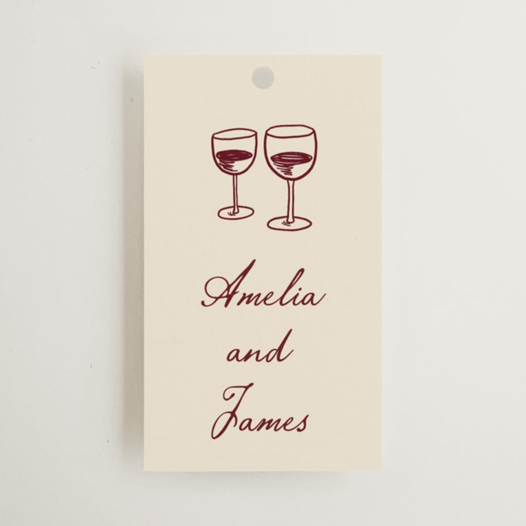 "Winery" - Rehearsal Dinner Favor Tags in Chardonnay by Katharine Watson - Front