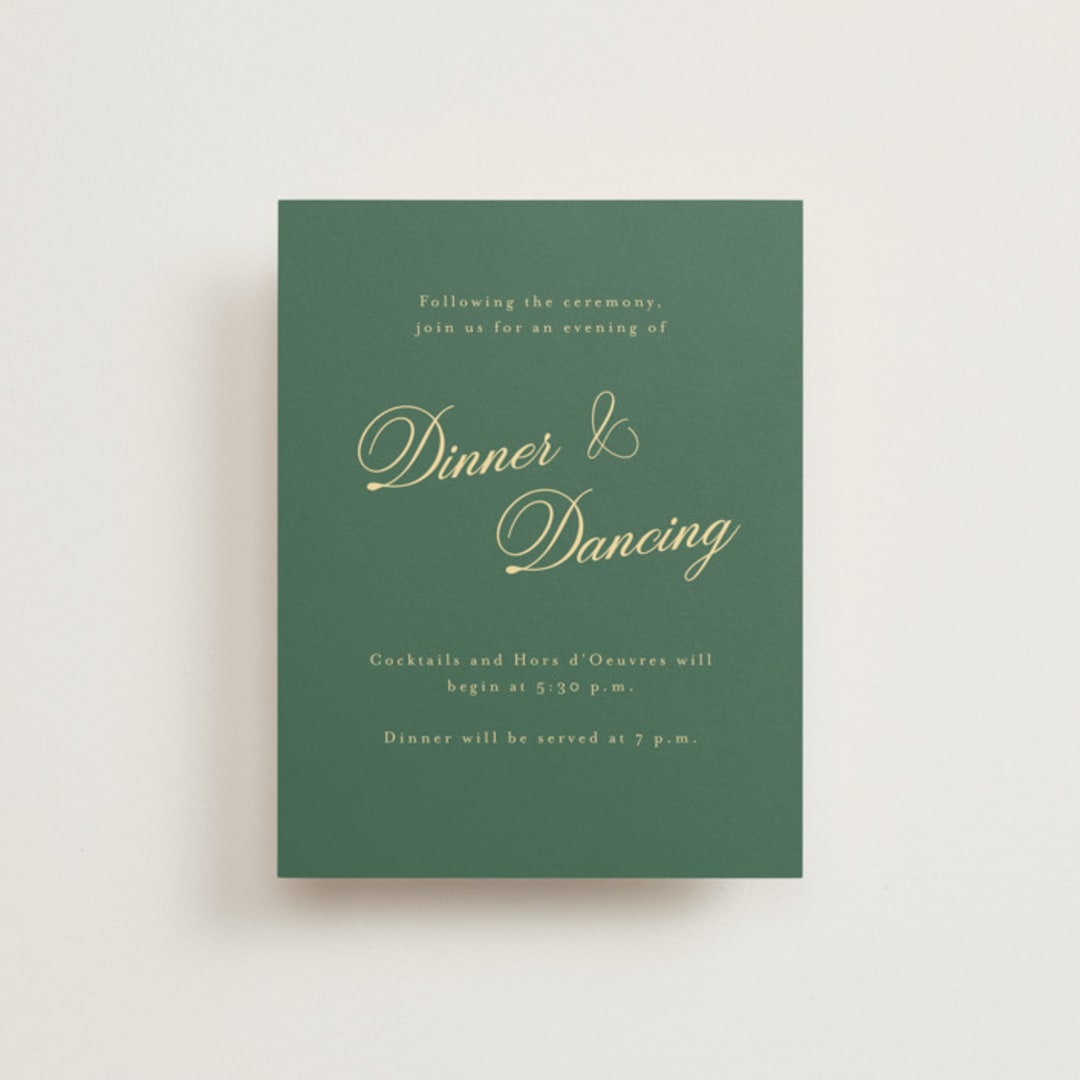 "Curved frame" - Reception Cards in Citrine by Emily Betts - Front