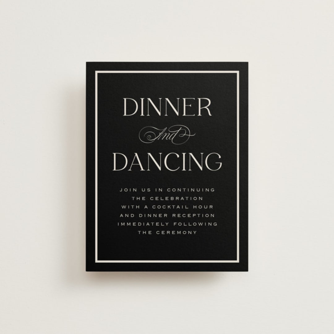 "Galleria" - Reception Cards in Onyx by Laura Hankins - Front