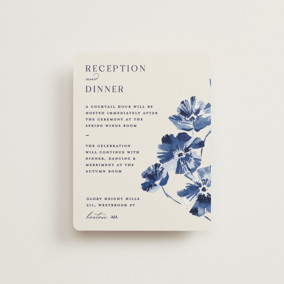 "Poppies" - Reception Cards in Klein by Pati Cascino - Front