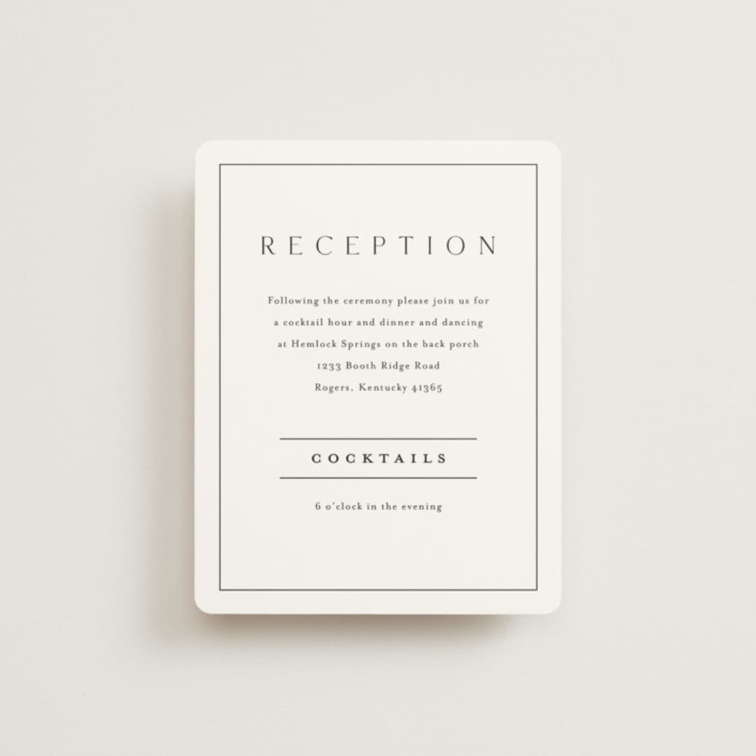 "Warm affection" - Reception Cards in Cotton by Stacey Meacham - Front