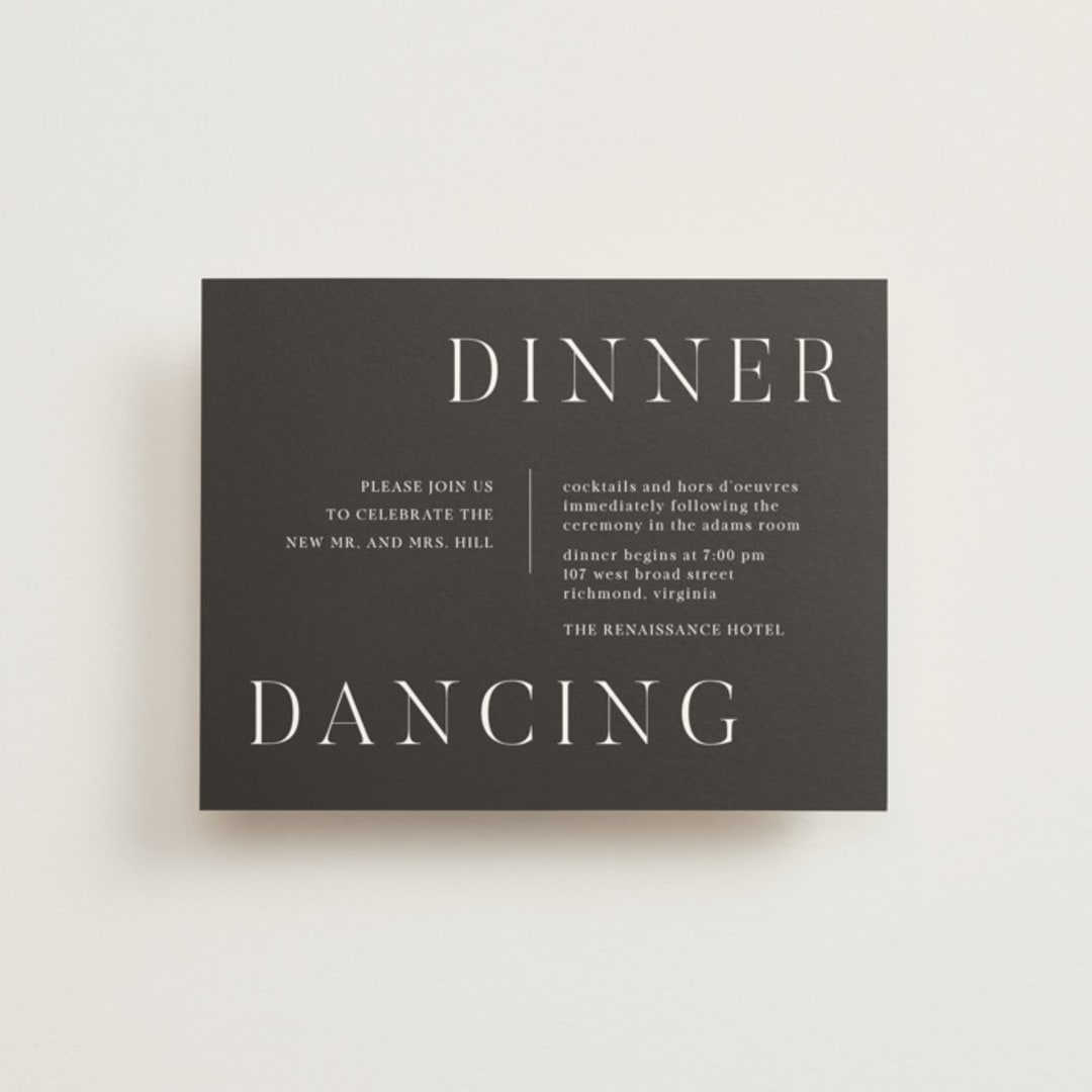 "Around the Way" - Reception Cards in Slate by That Girl Press - Front