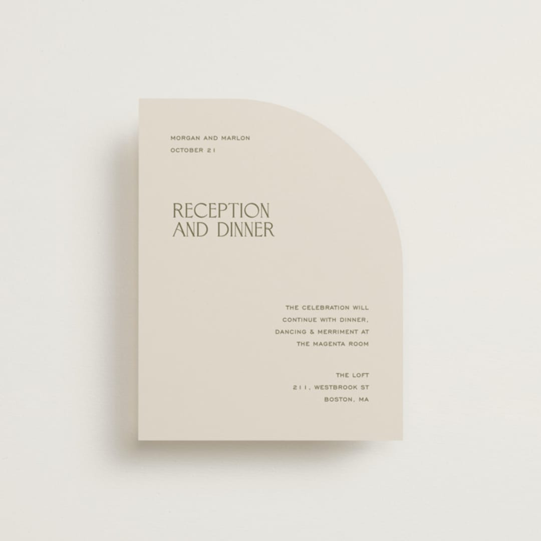 "Eisin" - Reception Cards in Vanilla Bean by Pati Cascino - Front