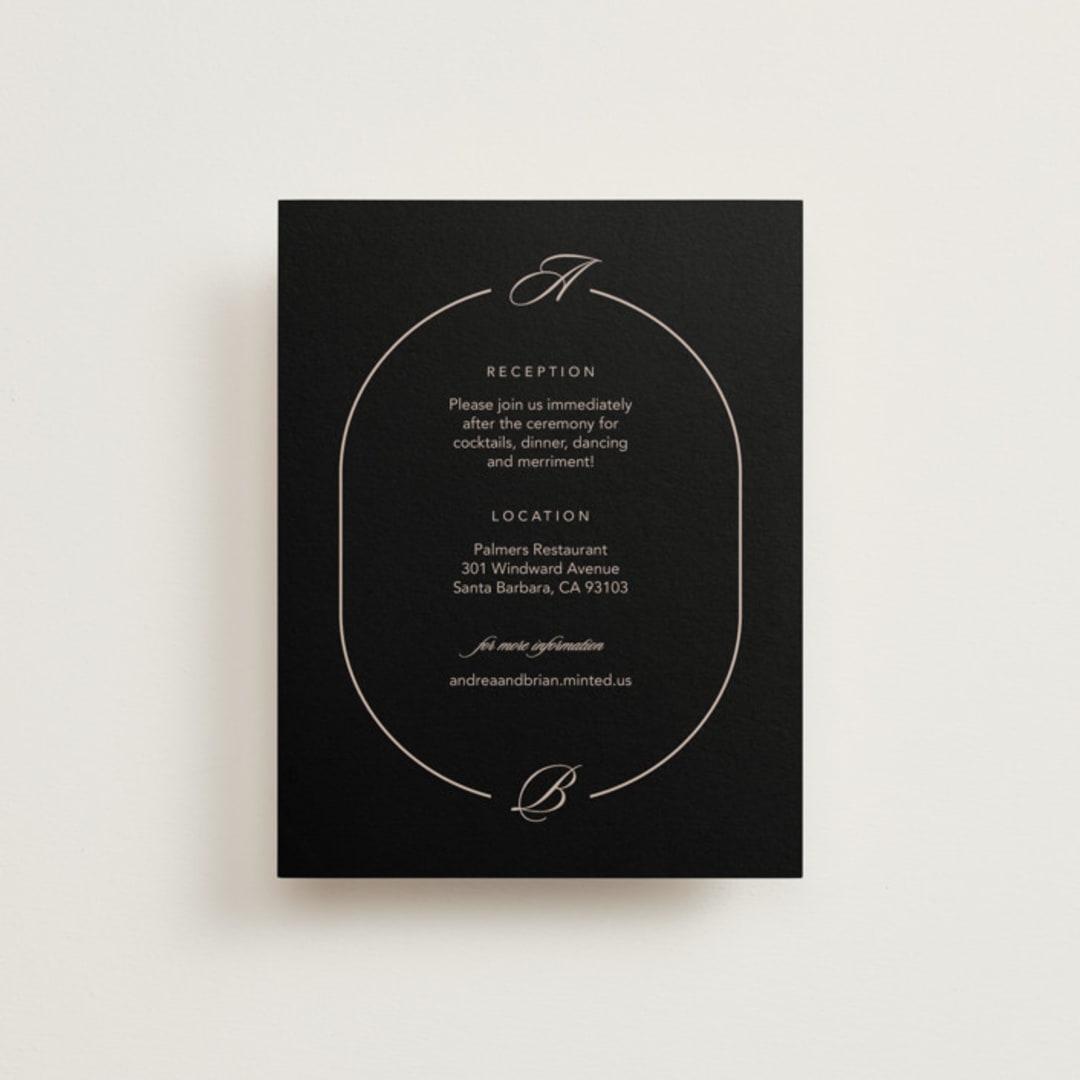 "Initials Circle Arch" - Reception Cards in Latte by FRANI - Front