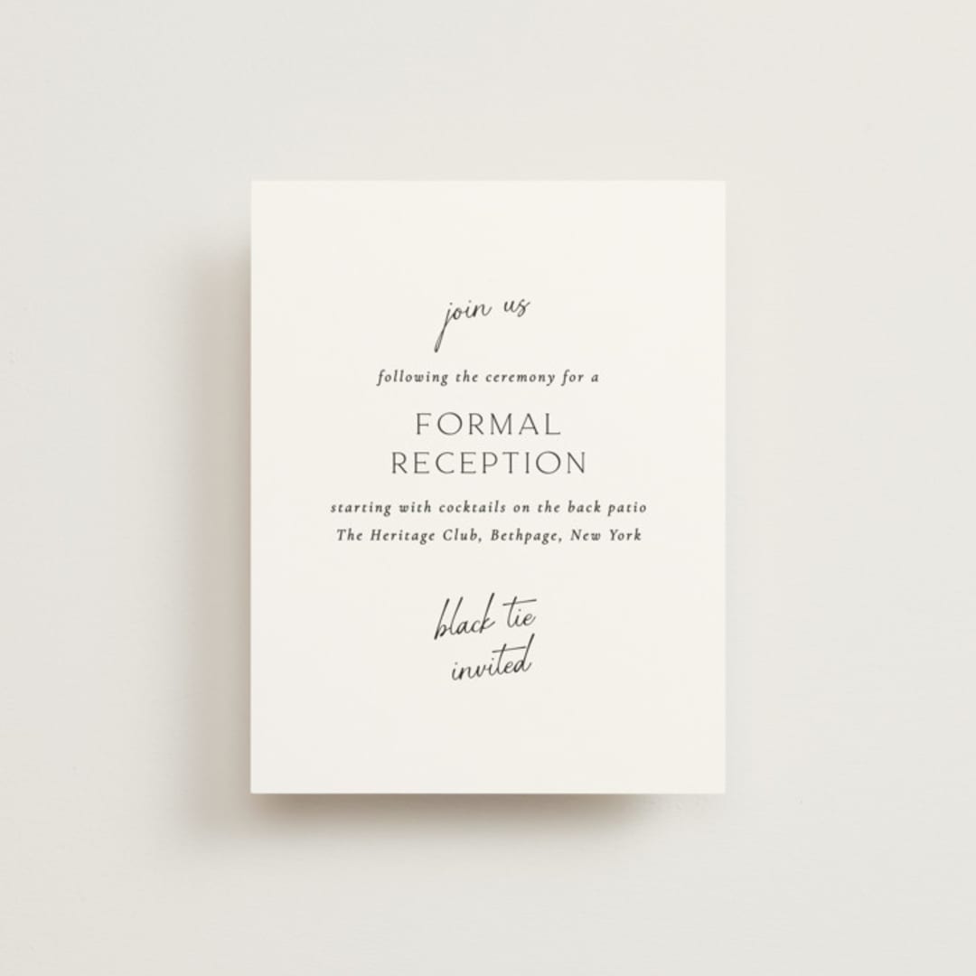 "Symphony" - Reception Cards in Pearl by Jackie Mangiolino - Front
