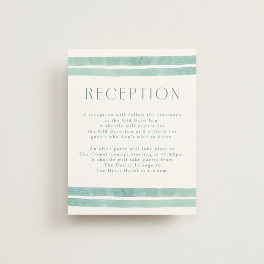 "Tidal Stripe" - Reception Cards in Sky by Katharine Watson - Front