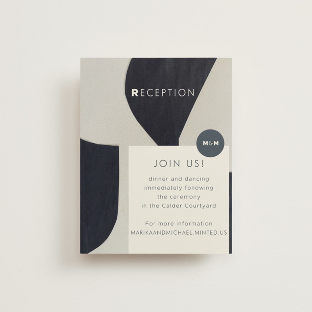 "Modern Marriage" - Reception Cards in Cream by cyrille gulassa - Front