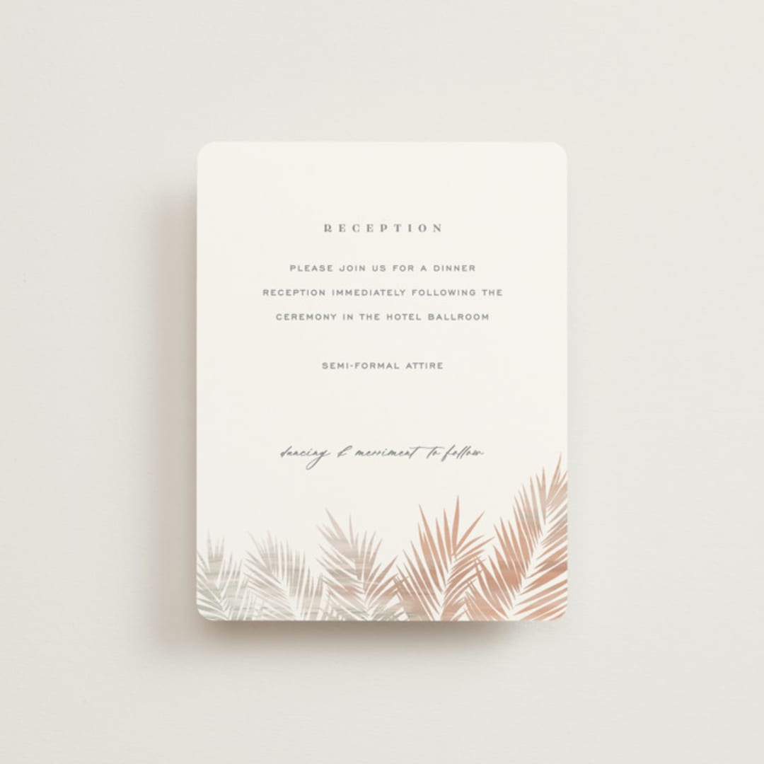 "Painted Leaves" - Reception Cards in Coconut by Owl and Toad - Front