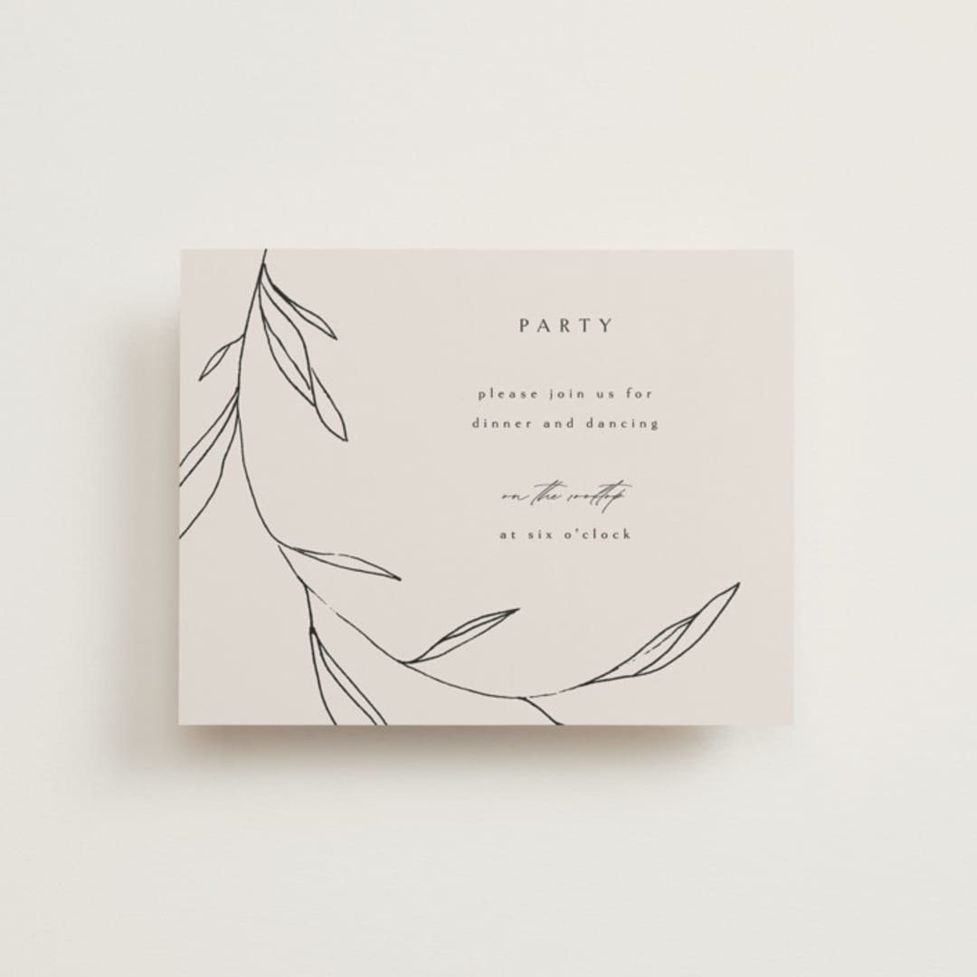 "Waldorf" - Reception Cards in Taupe by Kelly Schmidt - Front