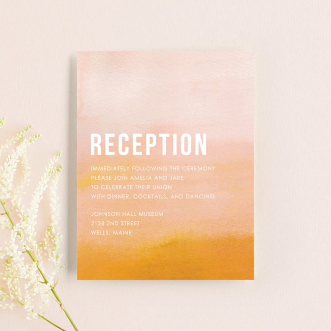 "Ombre" - Reception Cards in Mandarin by Dean Street - Front