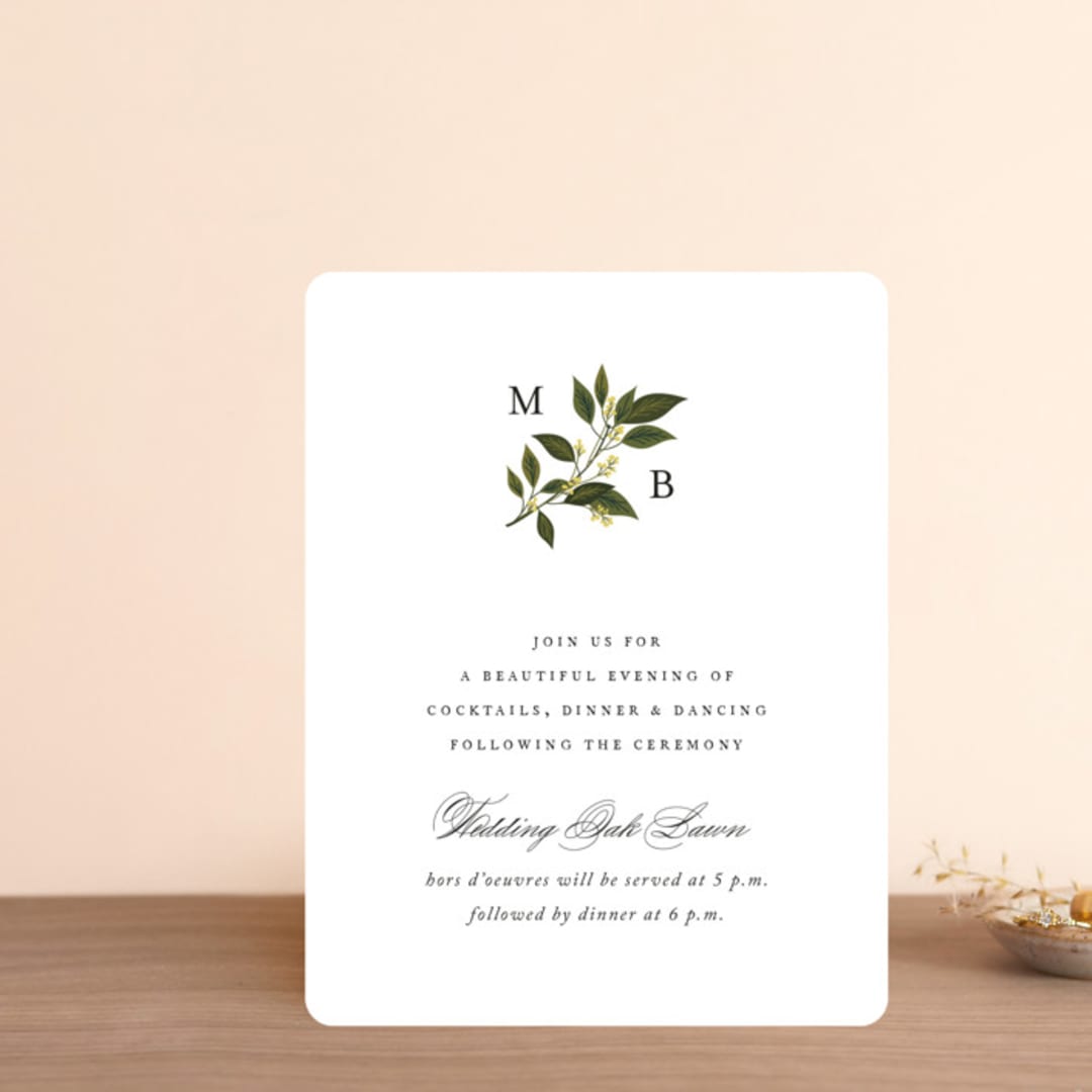 "Conservatory" - Reception Cards in Honeysuckle by Jennifer Postorino - Front