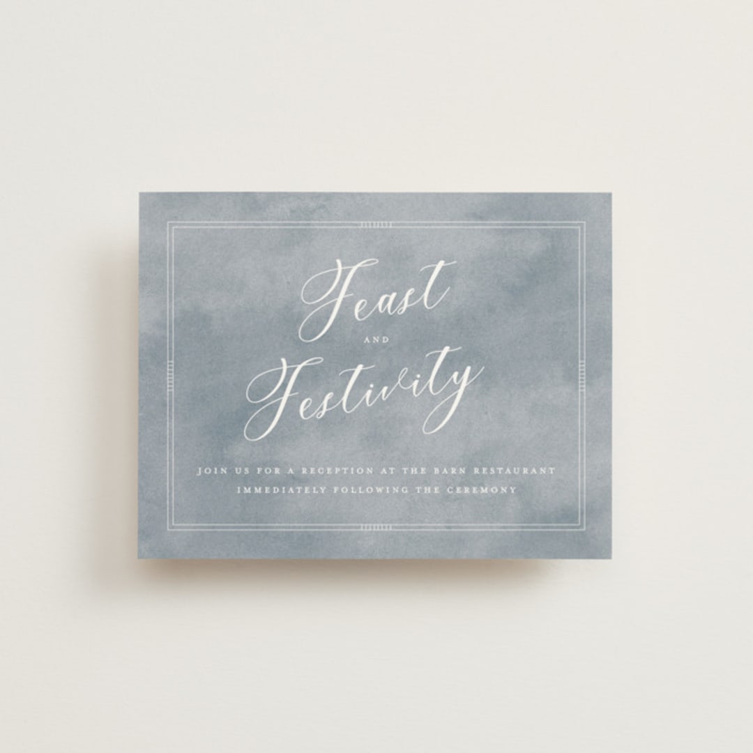 "Love Beyond Measure" - Reception Cards in Mineral by Oscar and Emma - Karly Depew - Front