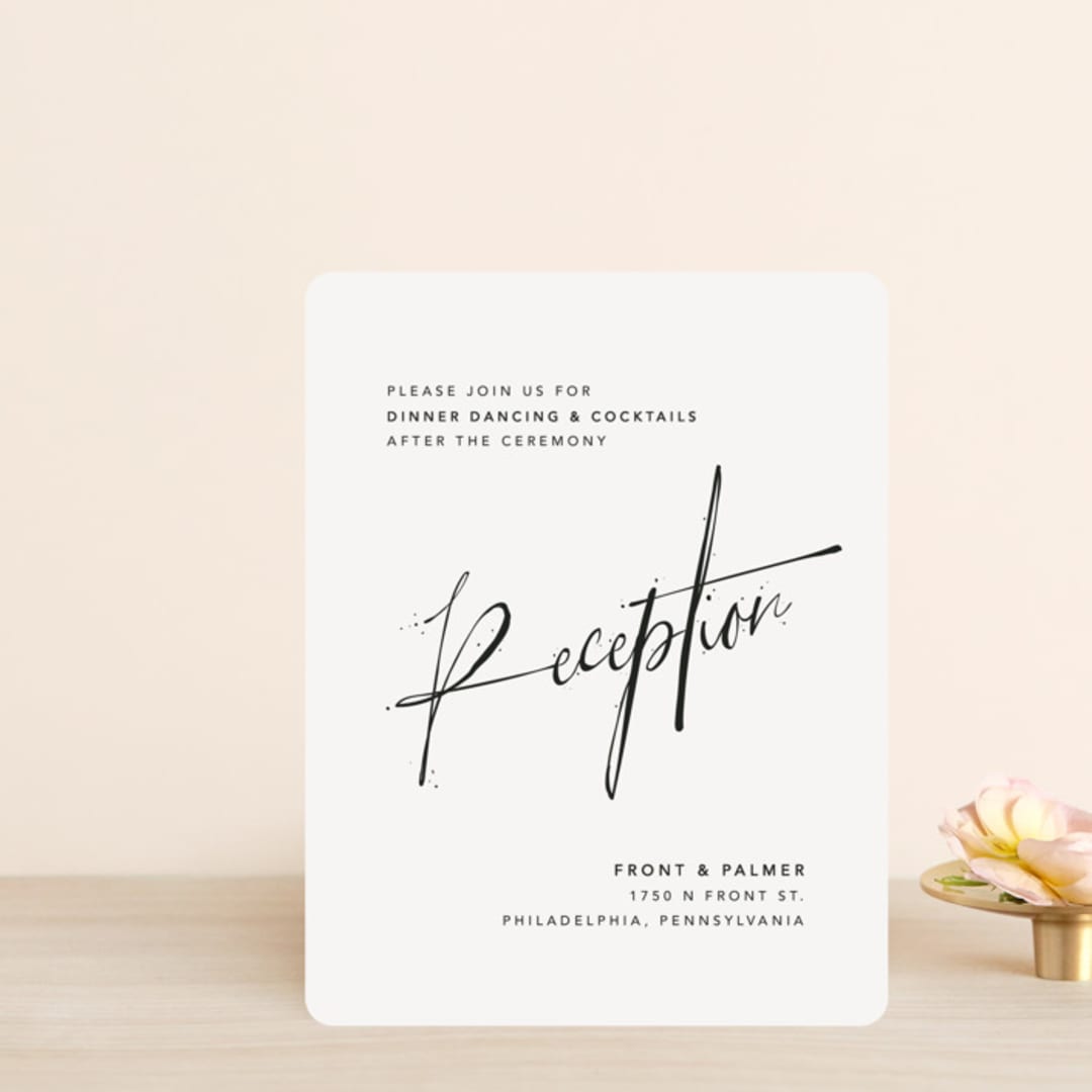 "Signature Style" - Reception Cards in Silk by Design Lotus - Front