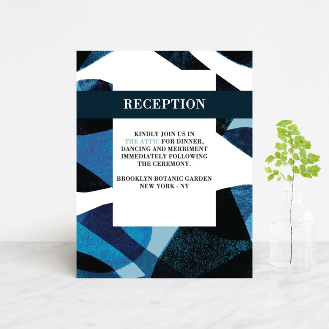 "Drops" - Reception Cards in Sea by Bethania Lima - Front