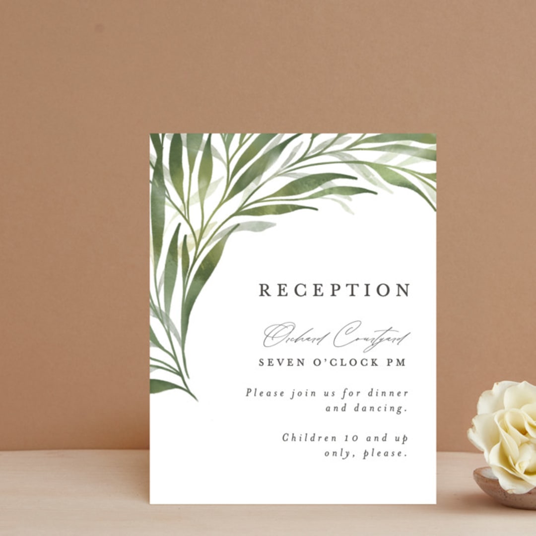 "Orchard" - Reception Cards in Laurel Bough by Erin L. Wilson - Front