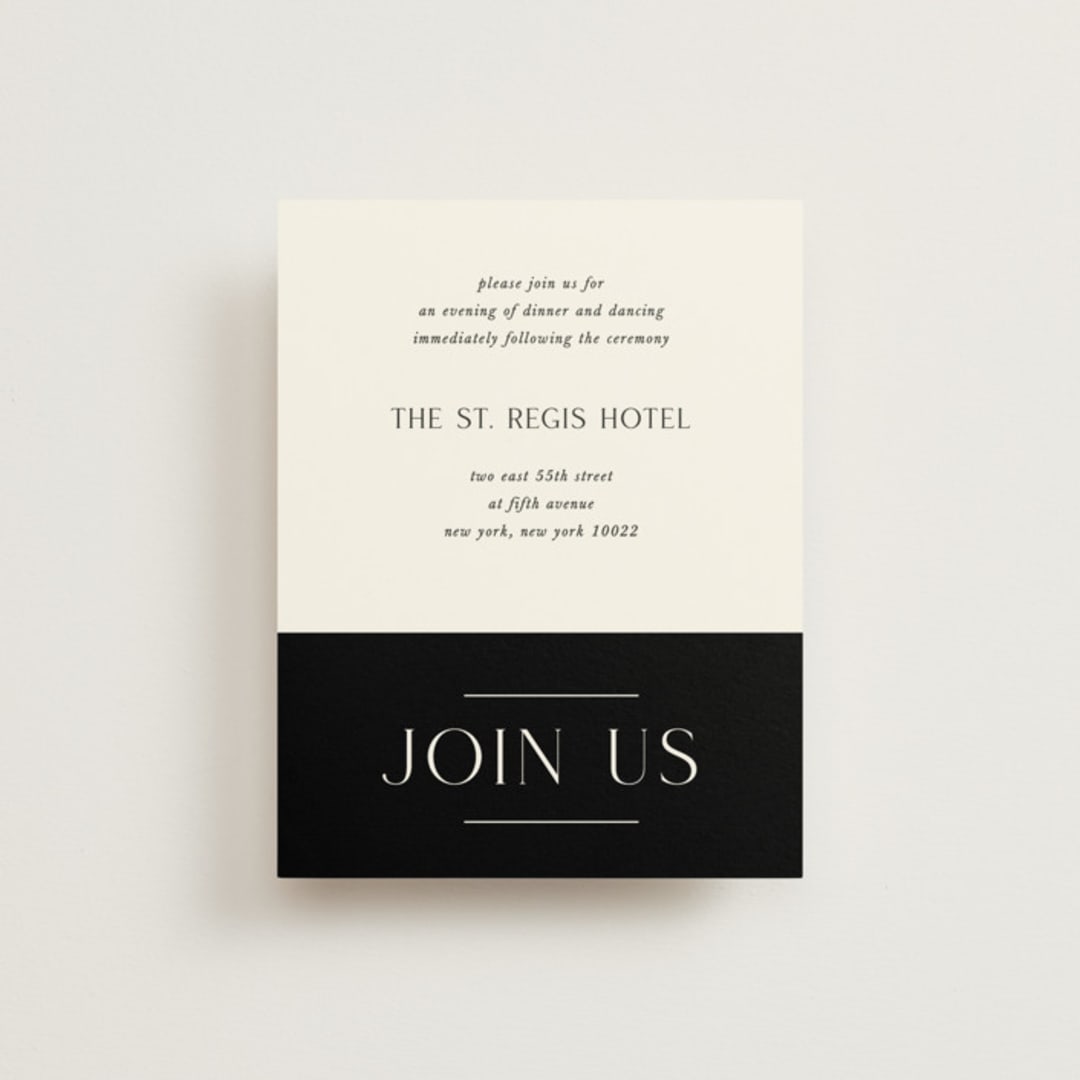 "Simple Elegance" - Reception Cards in Onyx by Monika Konieczna - Front