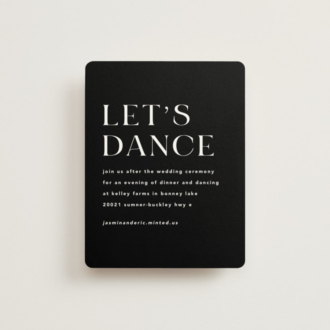"dance moves" - Reception Cards in Tuxedo by Angela Garrick - Front