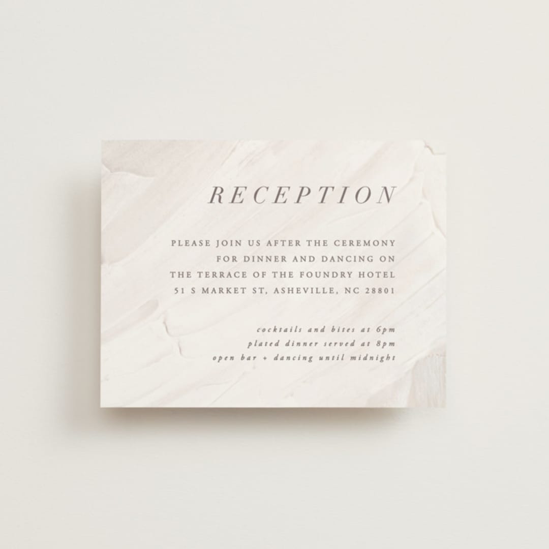 "Neutrality" - Reception Cards in Cream by Hooray Creative - Front