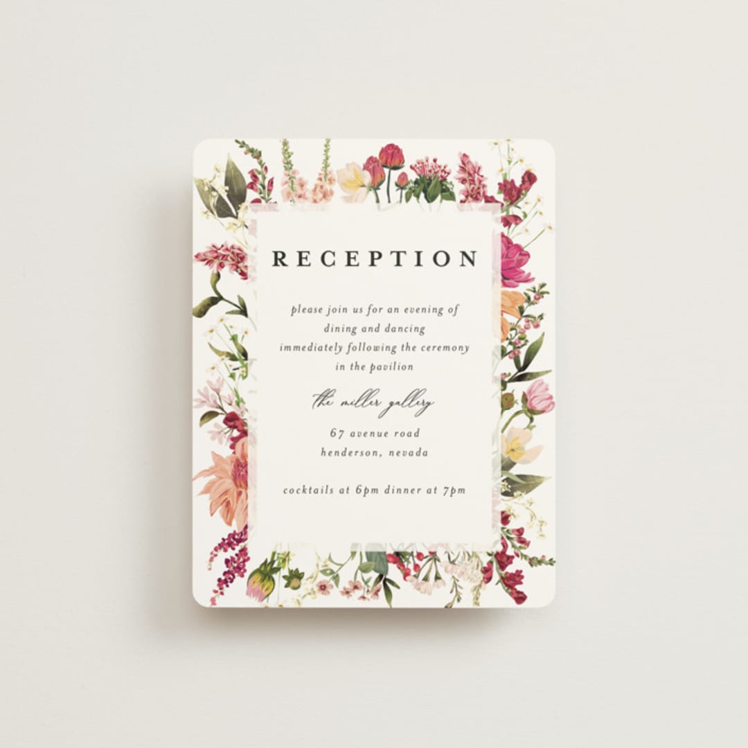 "Lush" - Reception Cards in Magenta by Susan Moyal - Front