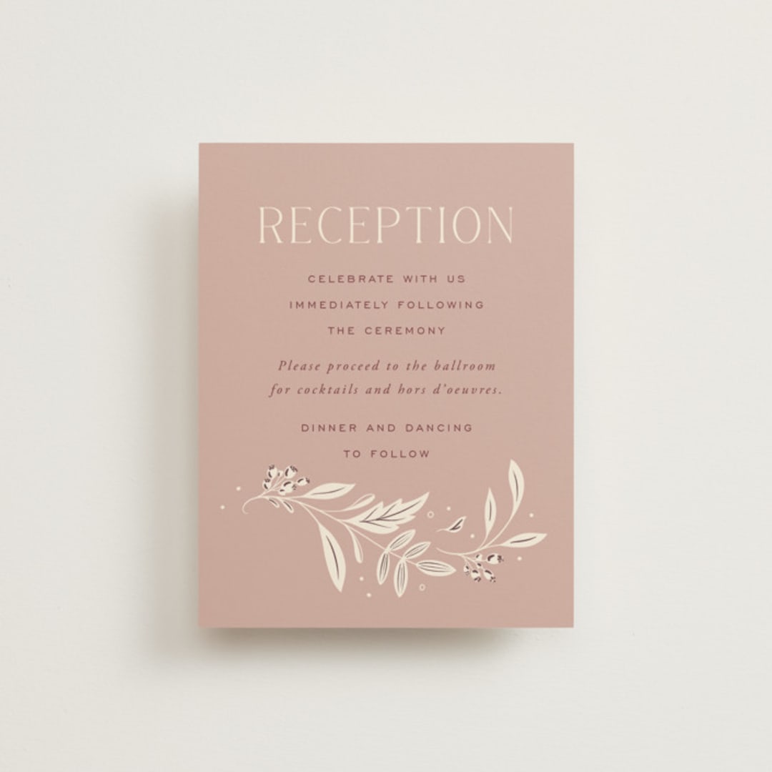 "Moment" - Reception Cards in Rose by Erin German - Front
