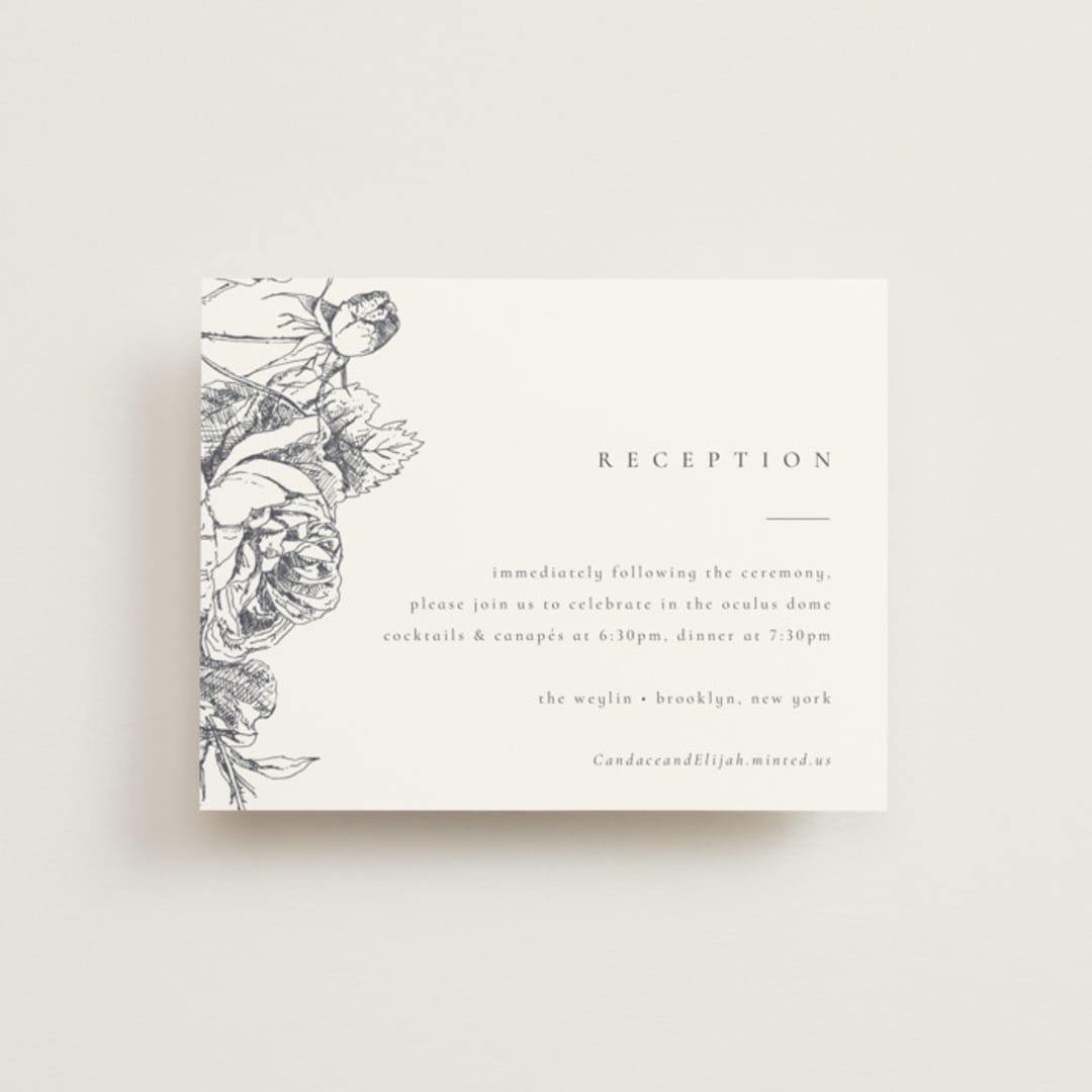 "Delicate" - Reception Cards in Pearl by Emily Sabol Goss - Front