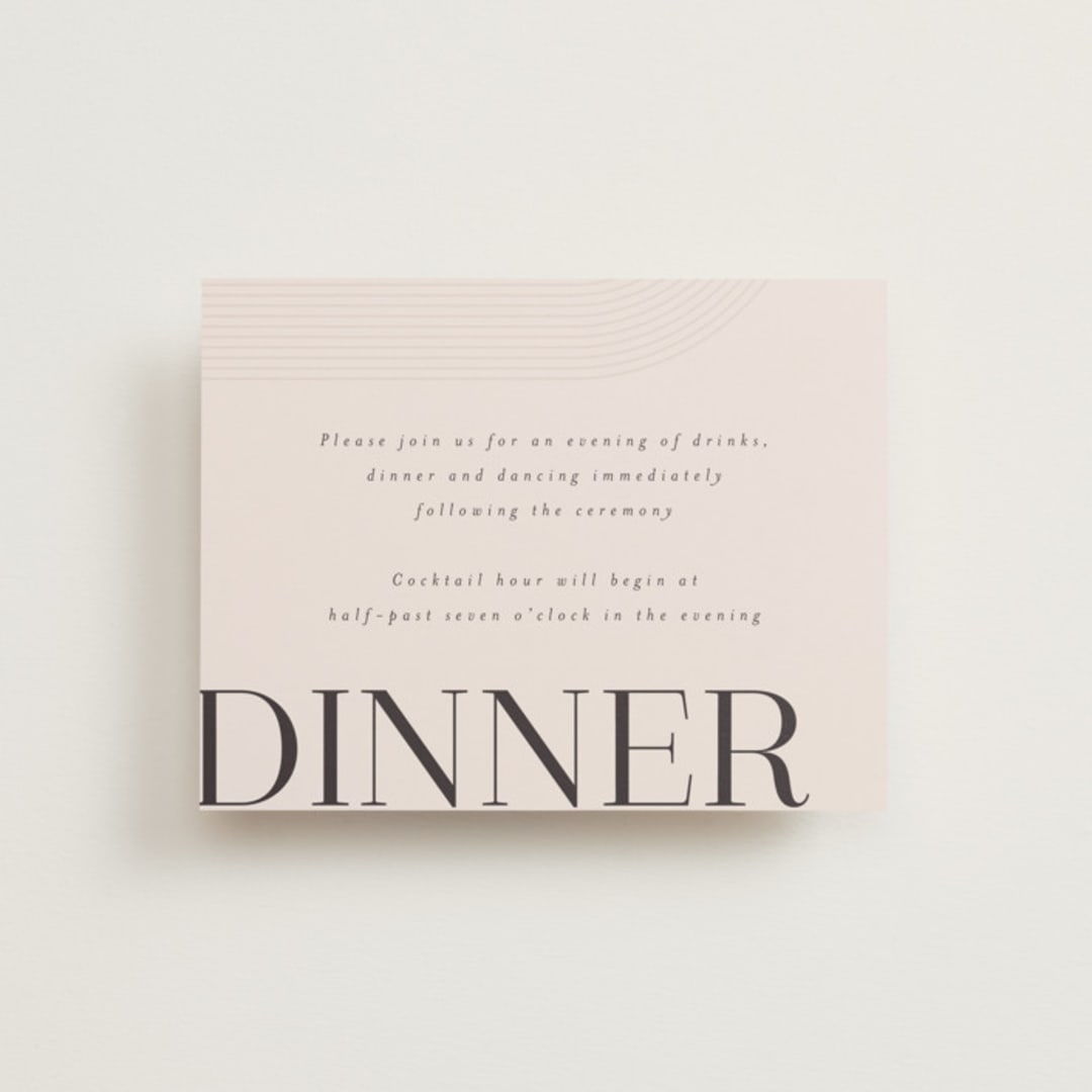 "Eclectic" - Reception Cards in Dusty Rose by Vera Lim - Front