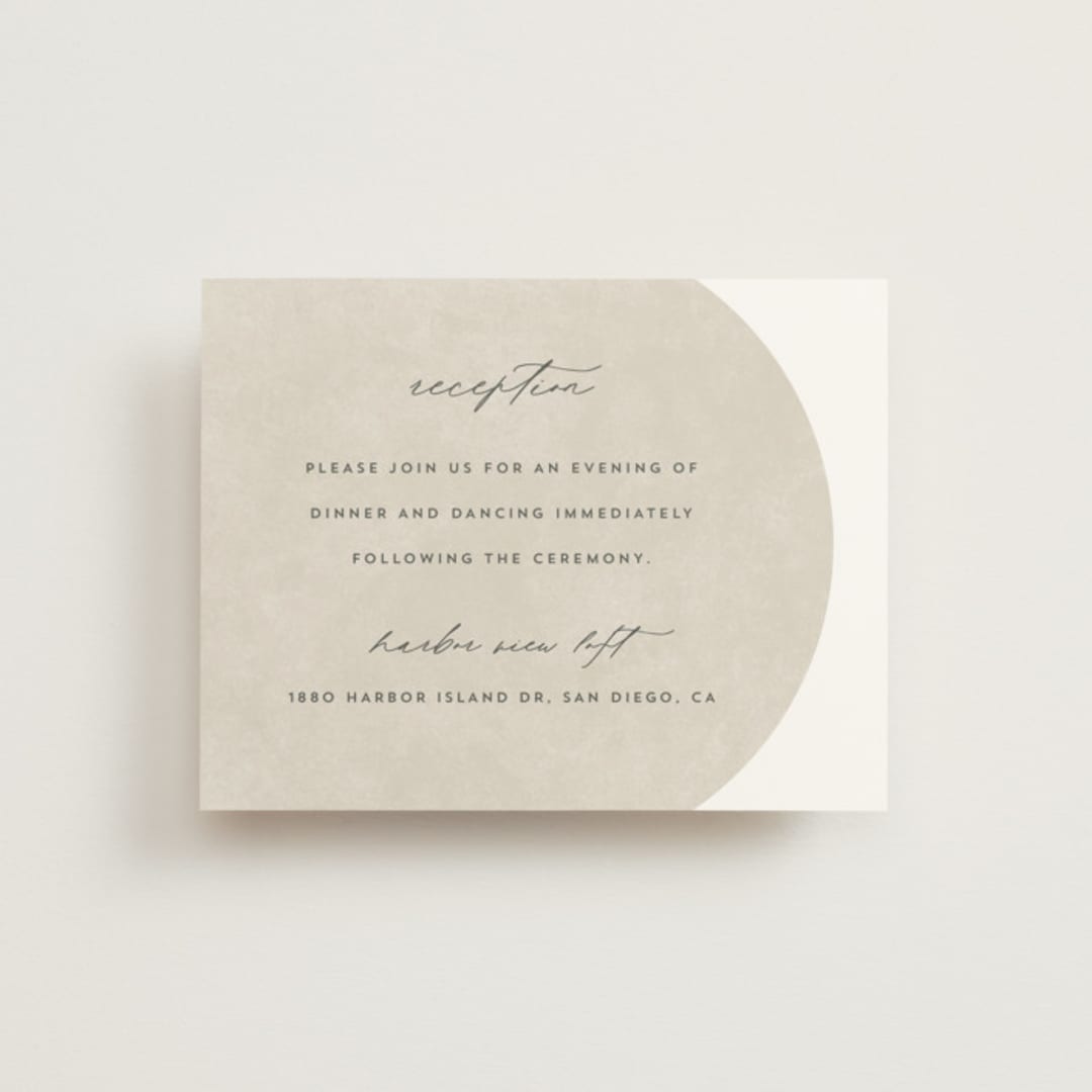 "Arched" - Reception Cards in Carnation by Brianne Larsen - Front