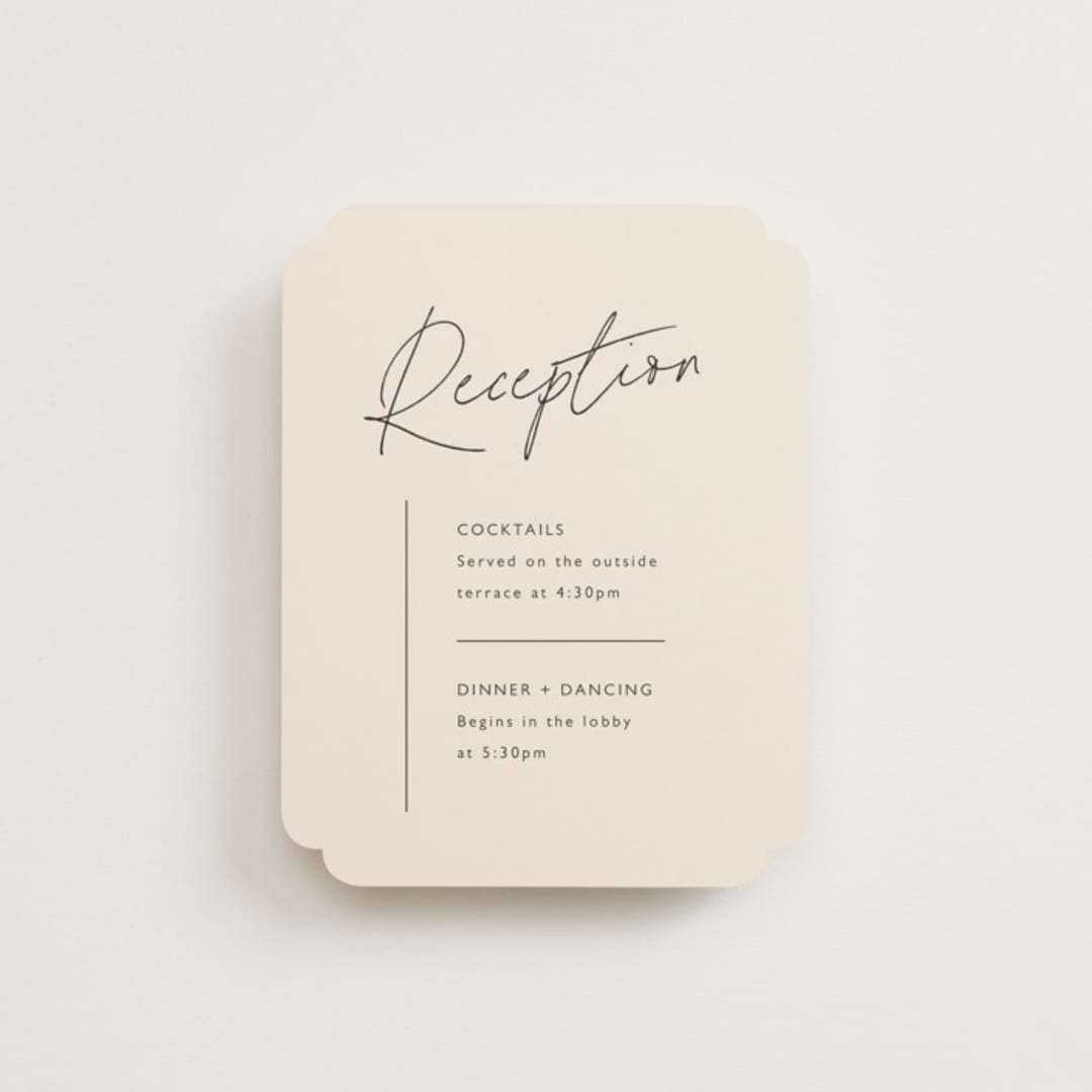 "Modern Aligned" - Reception Cards in Creampuff by Carolyn MacLaren - Front