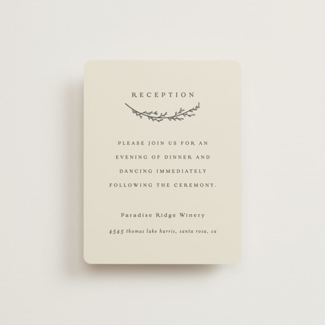 "Branched" - Reception Cards in Almond by Brianne Larsen - Front