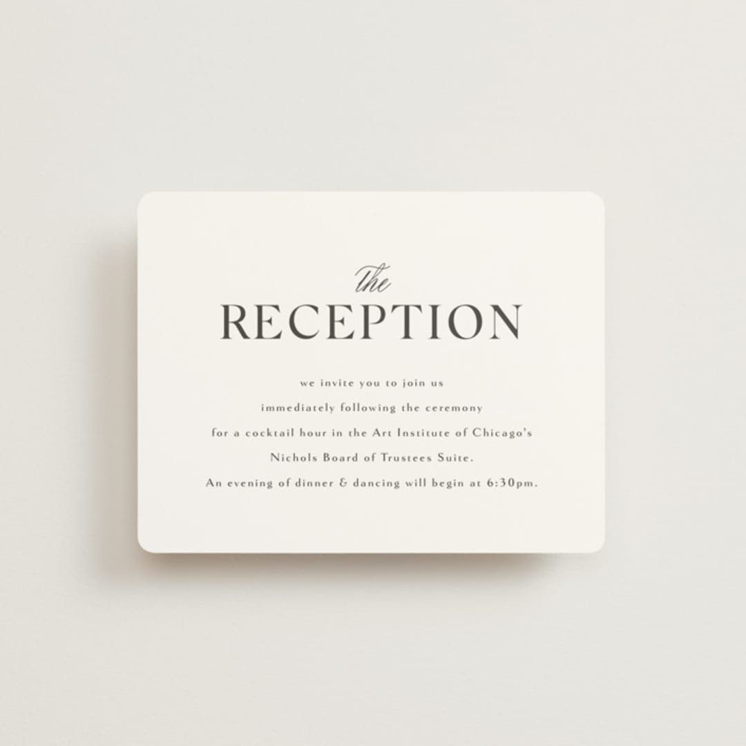 "CELINE" - Reception Cards in Opal by Melanie Kosuge - Front