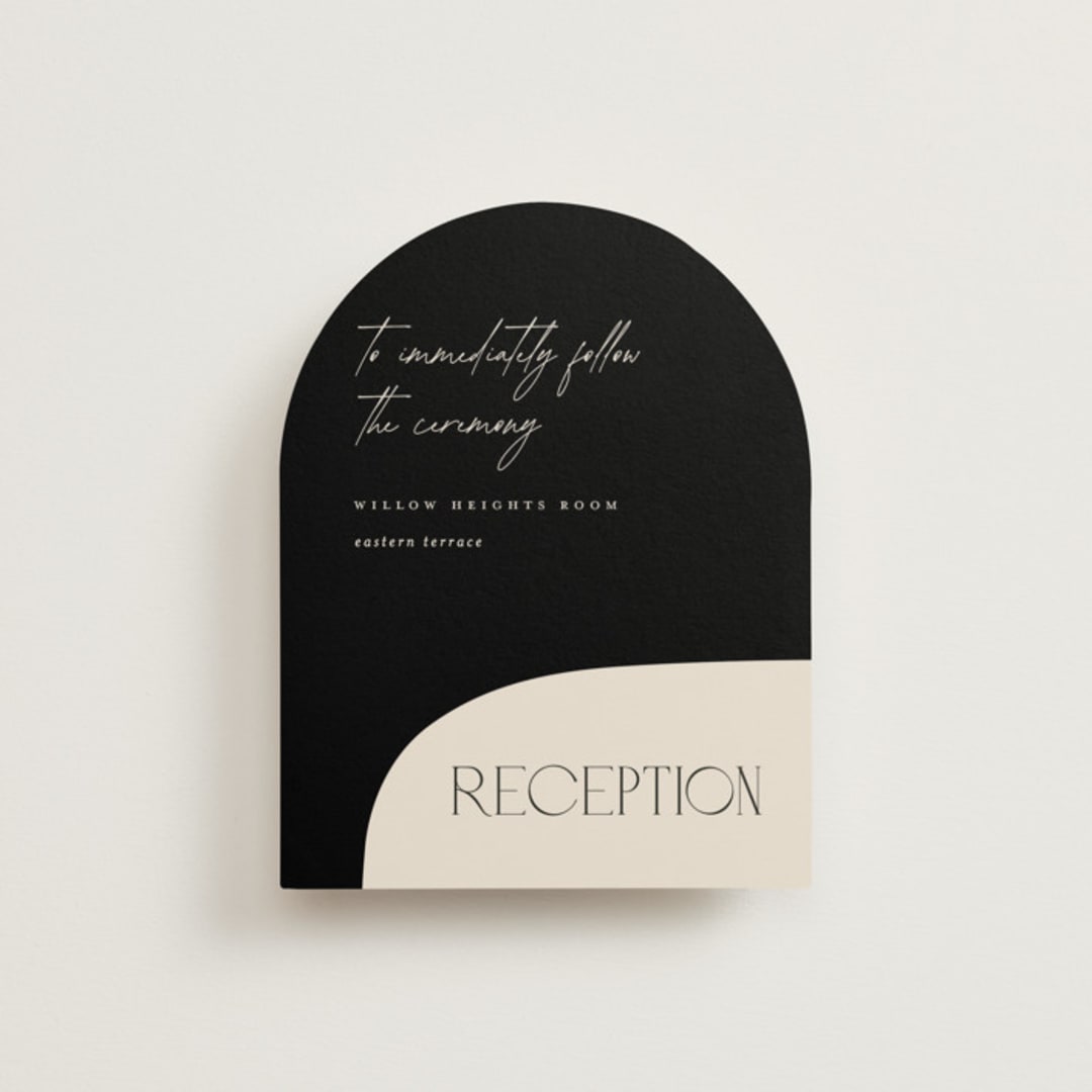 "Contour" - Reception Cards in Ecru by Erica Krystek - Front