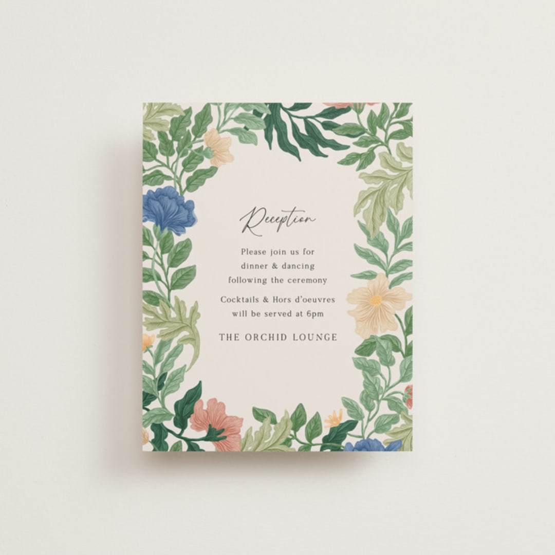 "Floral Garden" - Reception Cards in Garden by Elly - Front