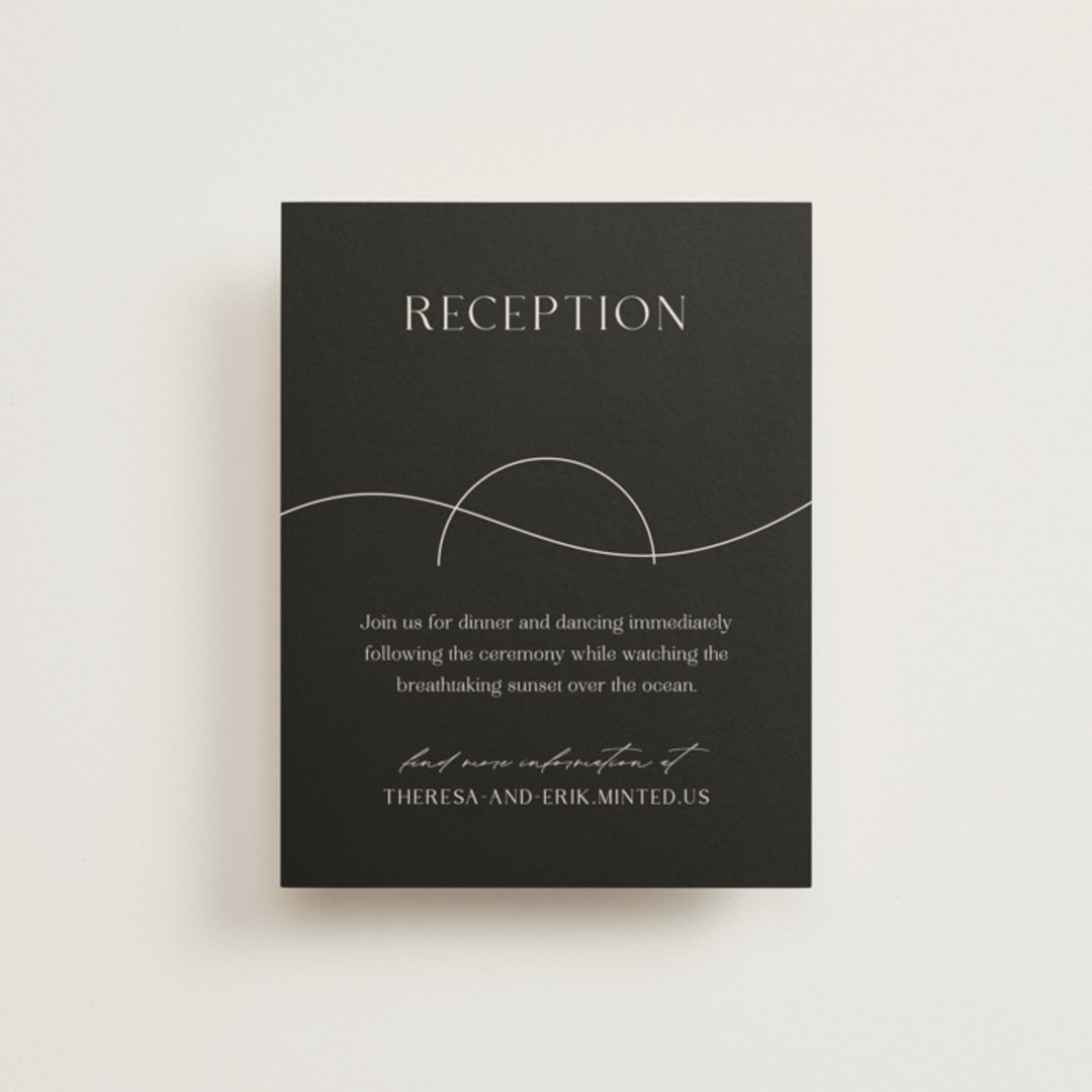 "Engraved" - Reception Cards in Charcoal by Claudia Orengo - Front